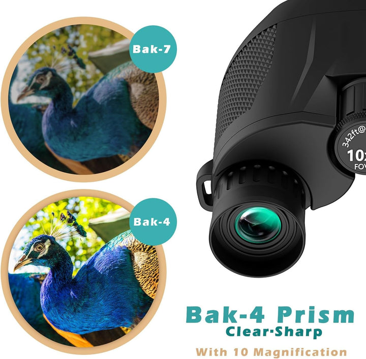 Fernglas 10X25, Ferngläser Klein, BAK4 Prism FMC Binoculars, Kompaktes Fernglas für Erwachsene und K