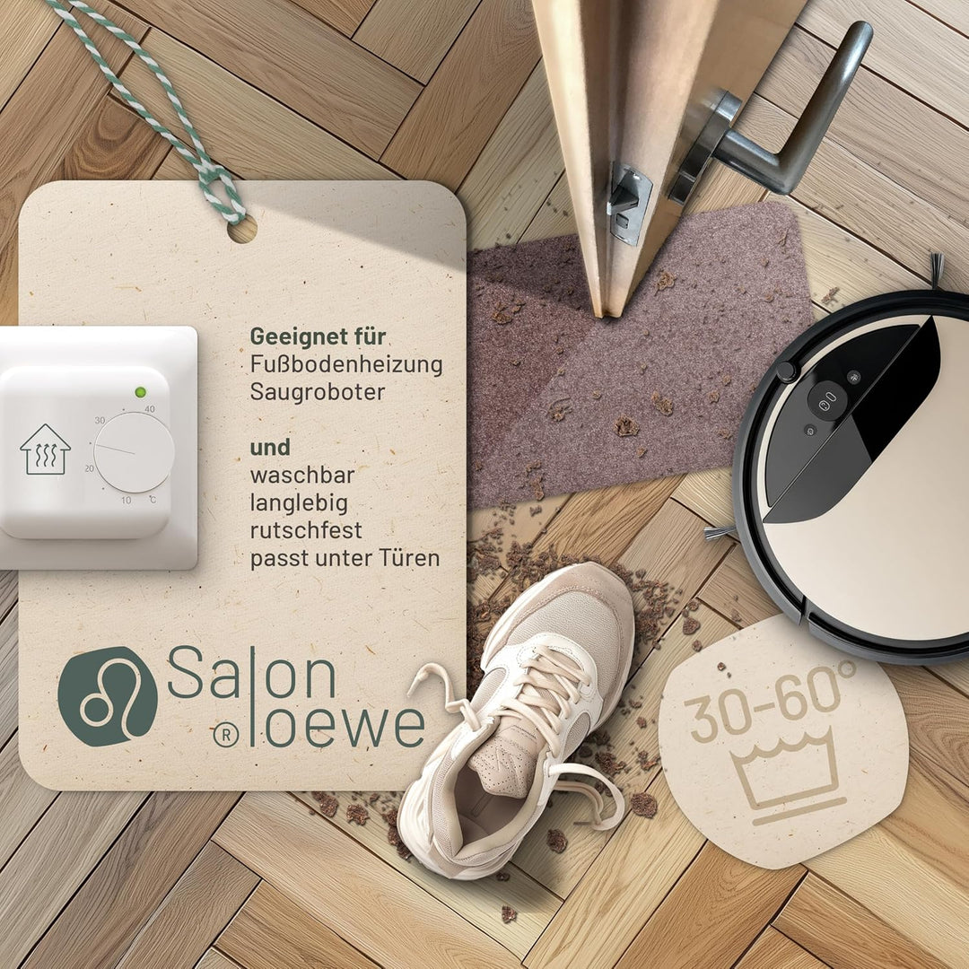 Salonloewe Fussmatte waschbar Nougat 30x60 cm Schmutzfangmatte Schuhparkplatz Eingangs-Matte klein u