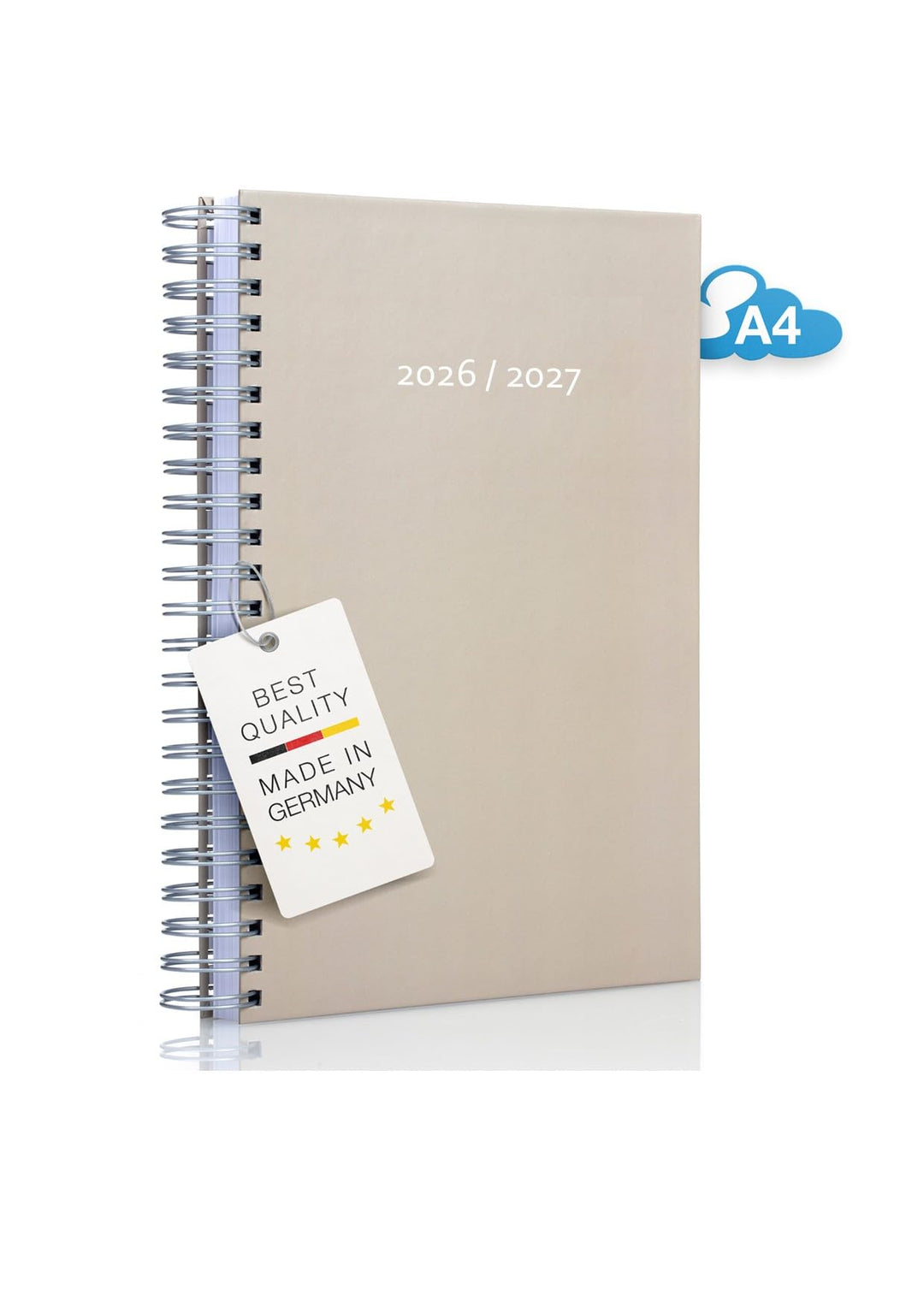 edition cumulus 2026/2027 Dicker Kalender DIN A4 – TAUPE - MADE IN GERMANY - Ideal fürs Büro – Spira