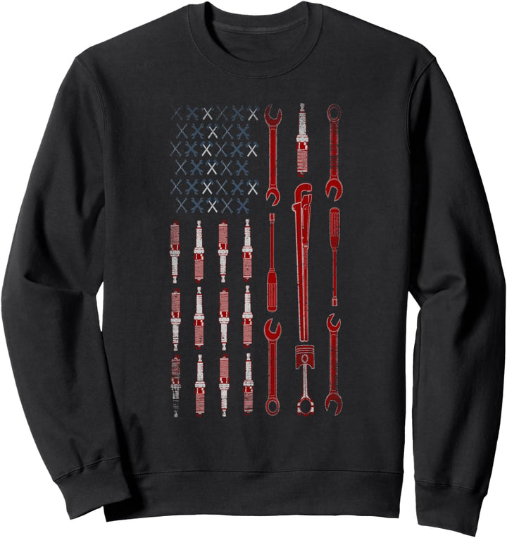 Mechaniker USA-Flaggenwerkzeuge Sweatshirt