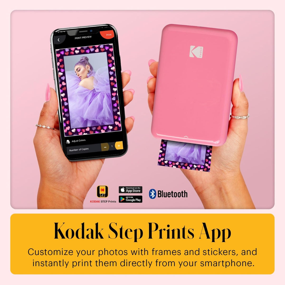 KODAK Step Instant-Fotodrucker mit Bluetooth/NFC, Zink Technologie & KODAK App für iOS & Android (Ro