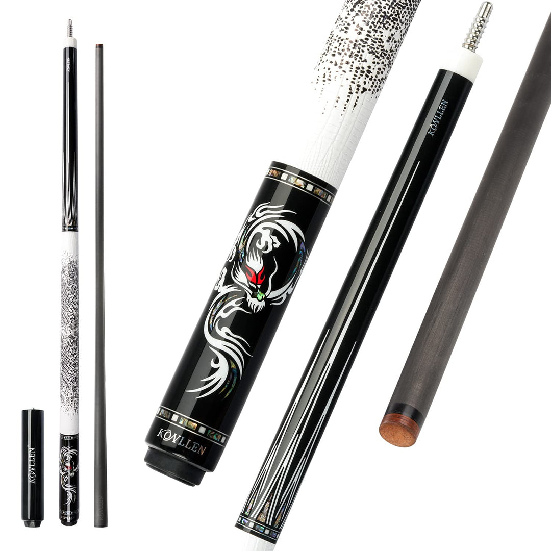 KONLLEN AING-1 Kohlefaser-Pool-Queue, handgefertigte Dragon Real Inlay (Abalone Shell Handmade Inlay