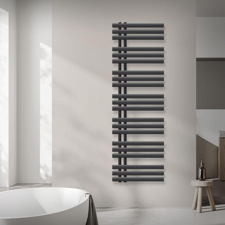 ECD Germany Iron EM Design Badheizkörper Elektrisch mit Heizstab 1200 W - 500 x 1600 mm - Anthrazit