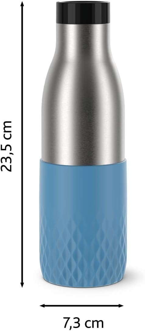 Emsa N31107 Bludrop Sleeve Trinkflasche | 0,5 Liter | 100 % dicht | Quick-Press Verschluss | Ergonom