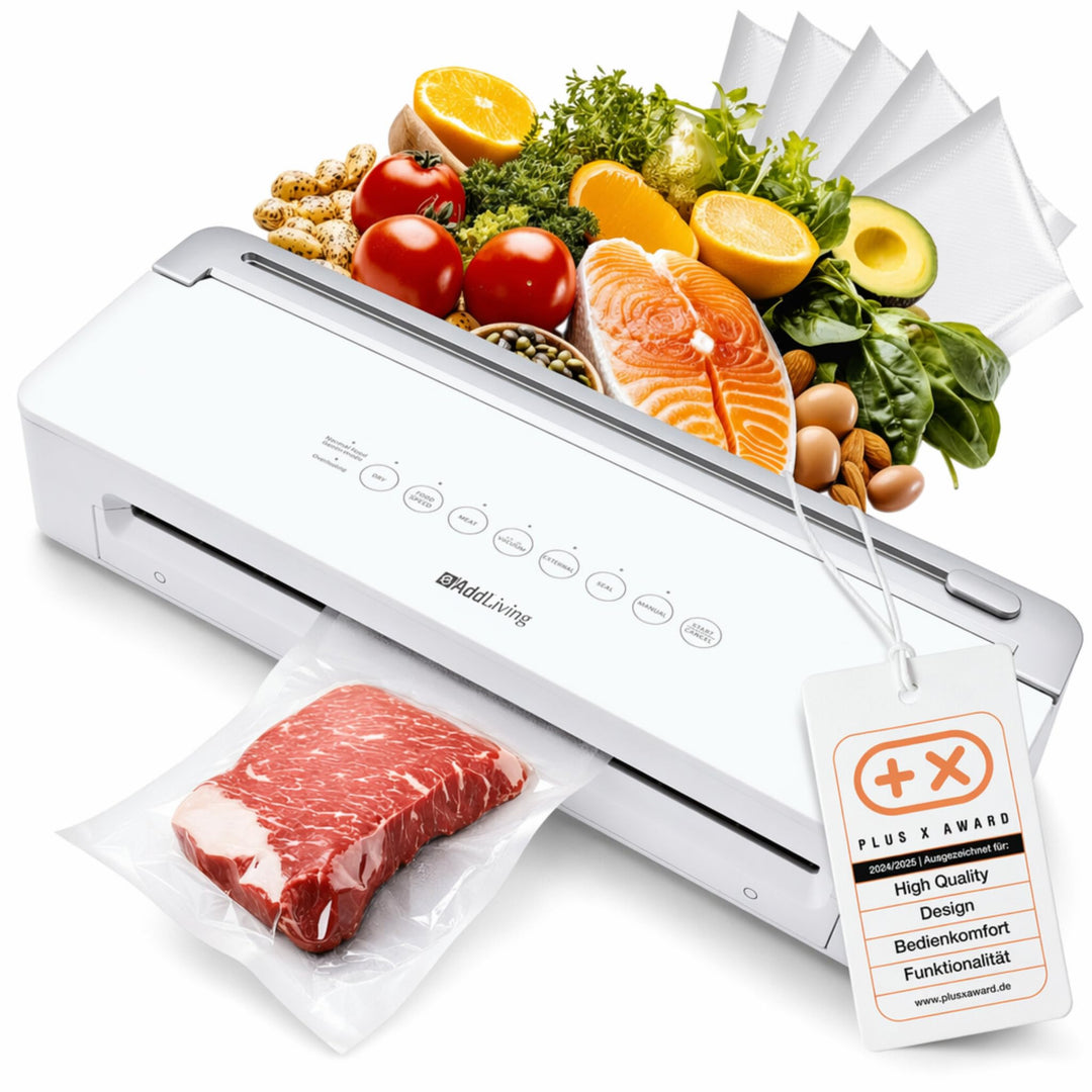 Vakuumierer | Vakuumiergerät für Lebensmittel | Inkl. 5 Vakuumbeutel (20 x 30 cm) | Vacuum Sealer Ma