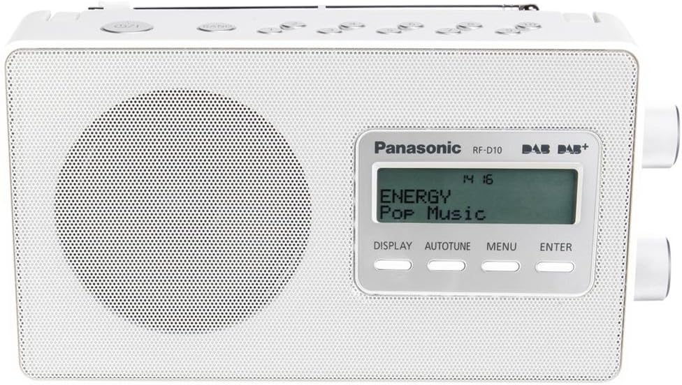 Panasonic RF-D10EG-W Digitalradio (DAB+/UKW Tuner, Netz- und Batteriebetrieb) weiss weiss Single, we