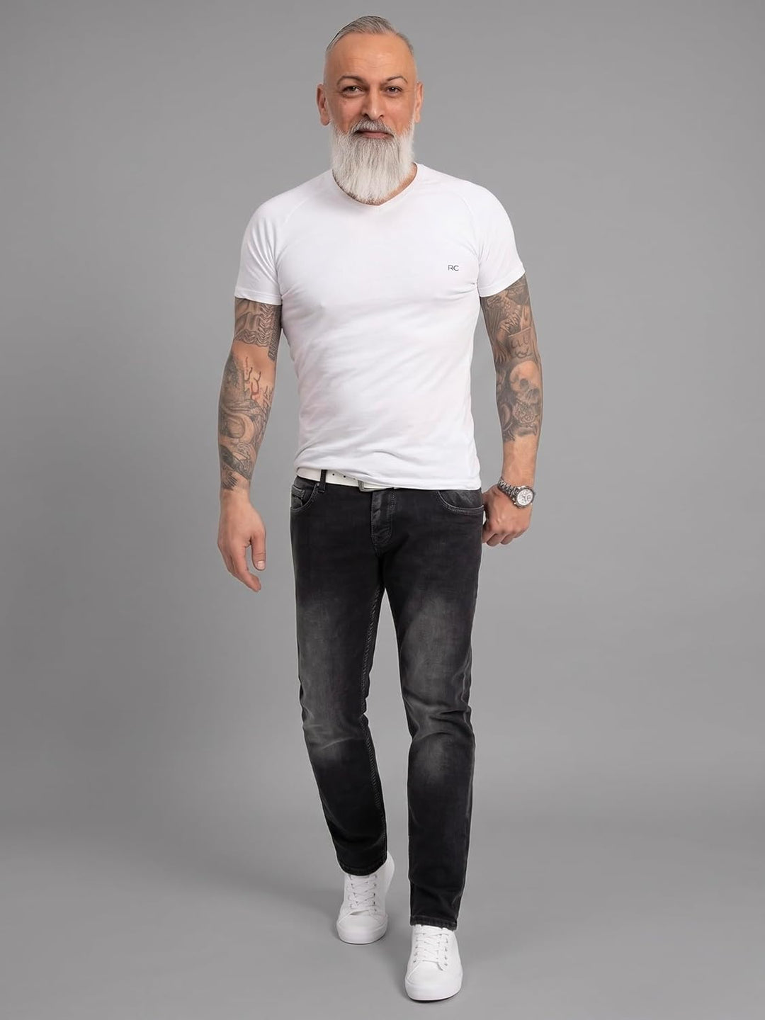 Rock Creek Herren Jeans Hose Denim Stretch Regular Fit Jeanshose Stonewashed W29-W44 29W / 30L Rc-22