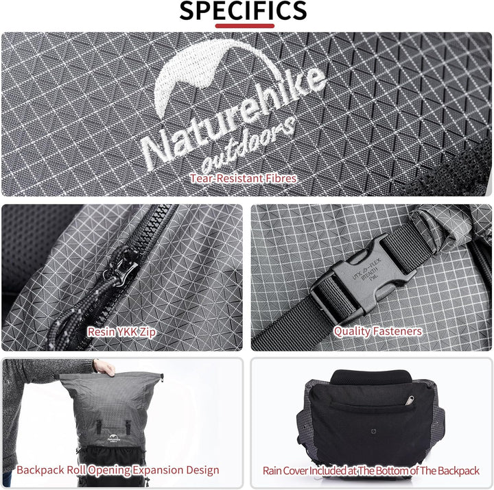 Naturehike Rock 60/40/20+5L Interner Rahmen Wanderrucksack für Outdoor Camping Reisen Backpacking Ba