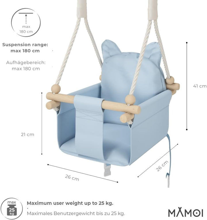 MAMOI® Babyschaukel, Baby schaukel Indoor, Kinderschaukel aus Holz, Holzschaukel für Kinder, Schauke