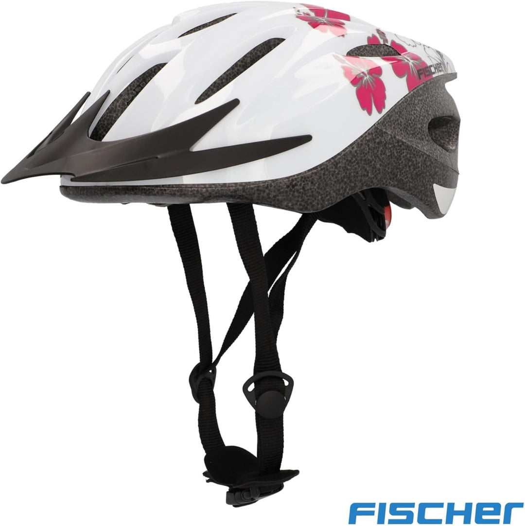 Fischer Erwachsene Fahrradhelm, Radhelm, Cityhelm, Weiss rosa S/M Single, S/M Single