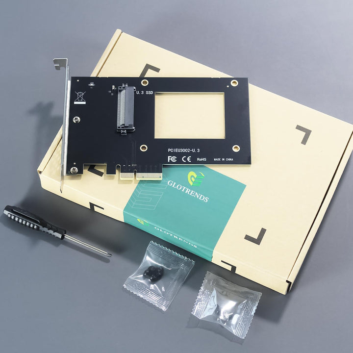 GLOTRENDS PU13 U.3 zu PCIe 4.0 X4 Adapter für 2.5 Zoll U.3 SSD, PCIe 4.0 X4 Full Speed