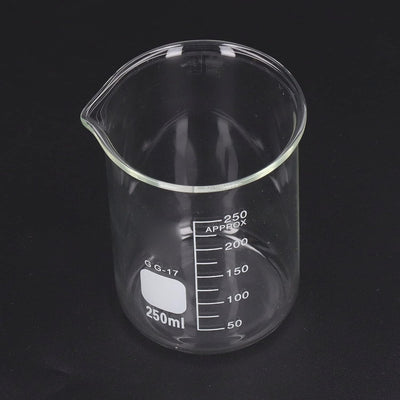 10 Stück Becherglas, 250ml Abgestufter Messbecher Glas Becherglas, Borosilikatglas Glasbecher mit kl