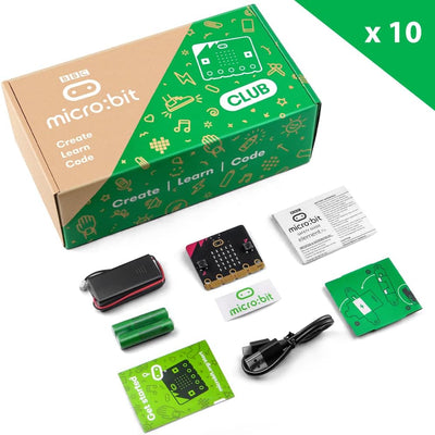 GeeekPi BBC microbit V2 Club Kit (10 Pack Micro:bit V2 Go Kit) with Official BBC Micro:bit V2 Develo