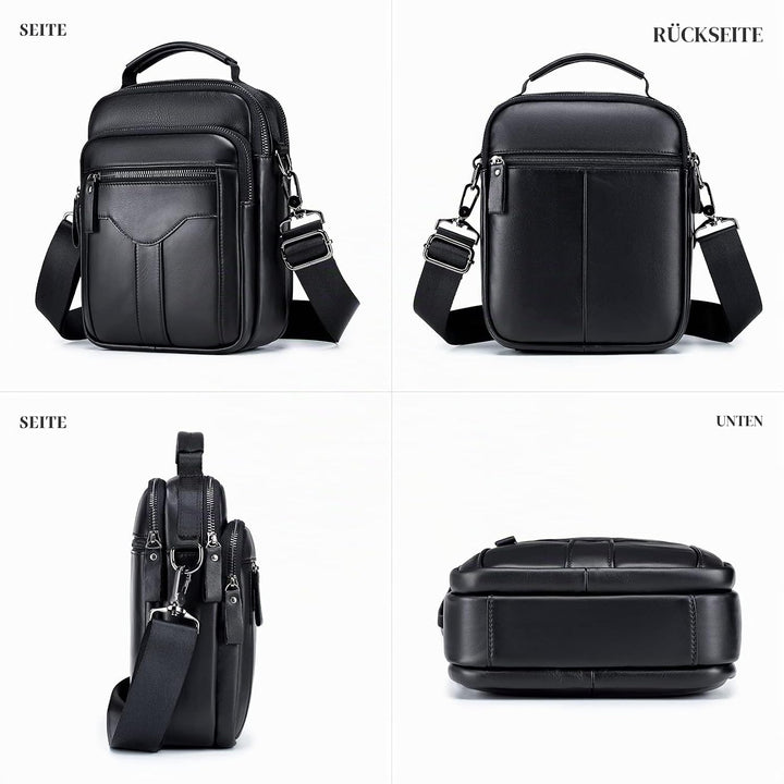 BAIGIO Umhängetasche Leder Herren Schultertasche Herrentasche Herrenhandtasche Vintage für Arbeit Re