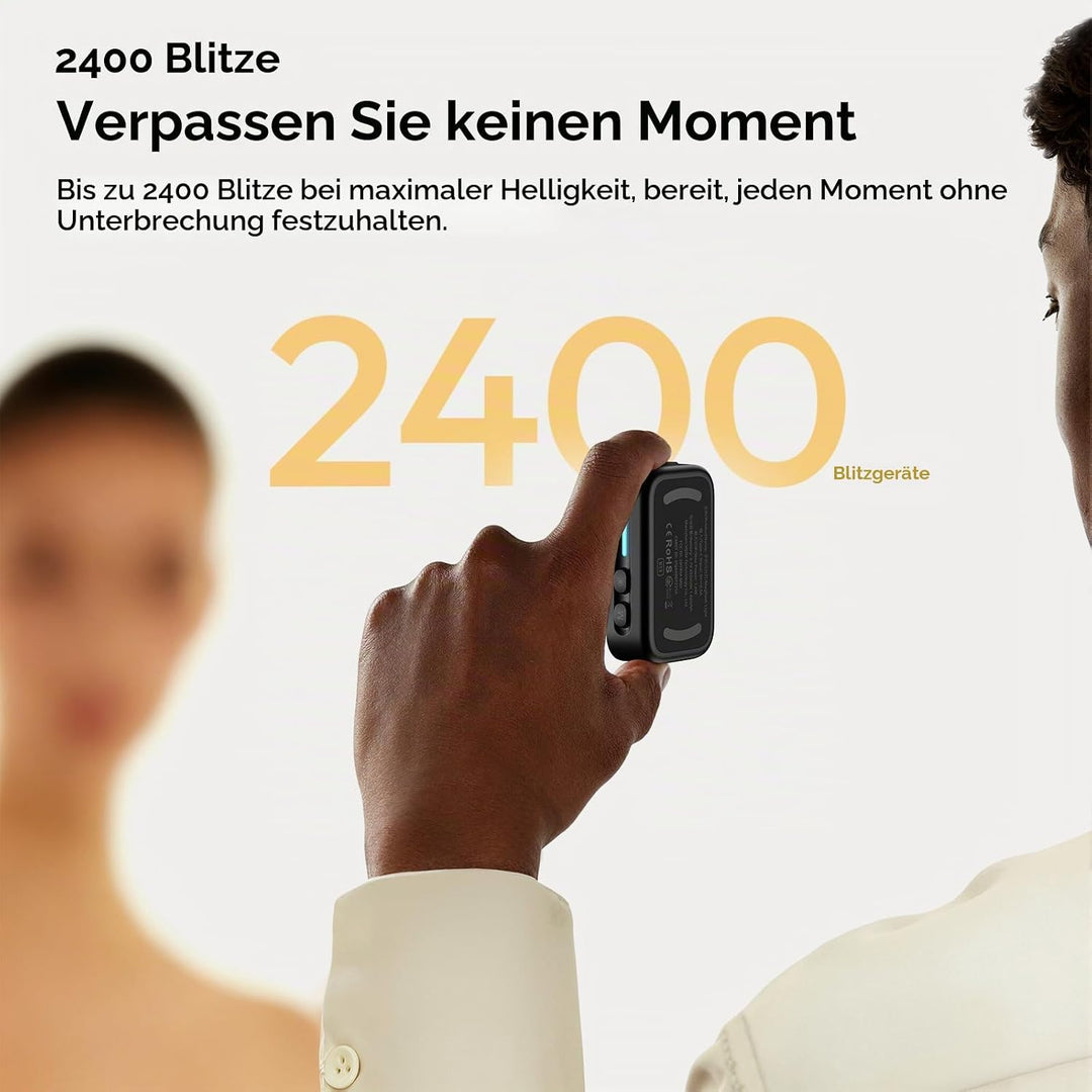 Ulanzi M02 Mini Magnetisches Selfie Licht mit Blitzlicht, 7W Handy Licht mit 5600K Tageslicht, Kabel