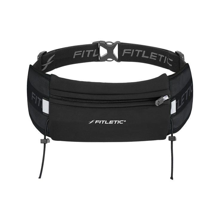 Fitletic Laufgürtel, Neopren, passend für iPhone 5, 4S, 4, 3GS und weitere Smartphones, Schwarz Schw