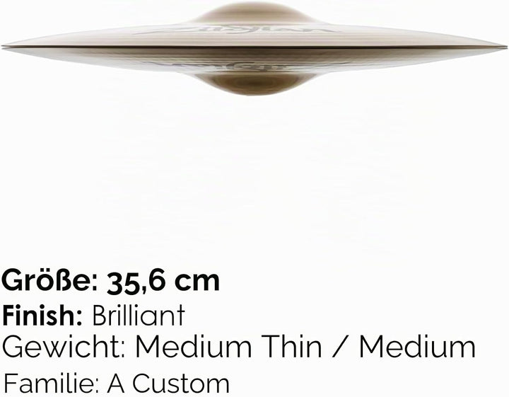 Zildjian A Custom Series - 14" Hi-Hat Cymbals - Pair - Brilliant finish 14 Zoll, 14 Zoll