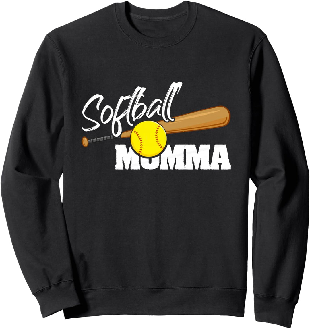 Softball Momma Catcher Pitcher Mothers Day Mom Sweatshirt