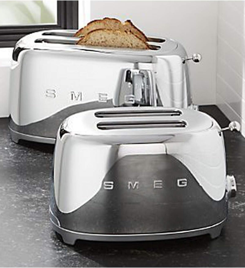 Smeg TSF02SSEU Toaster 4 Scheiben, chrom Silber, Silber