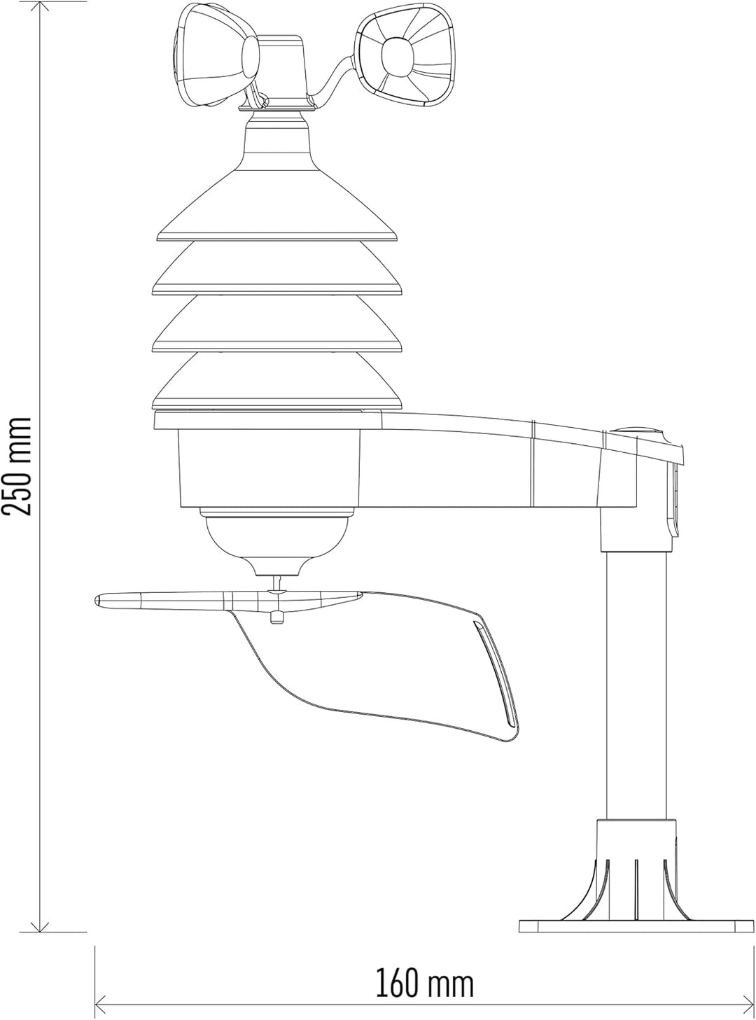 EMOS E06016 Drahtloser Sensor/Windsensor/Anemometer/Windfühler/Funkwindsensor für Profi Wetterstatio