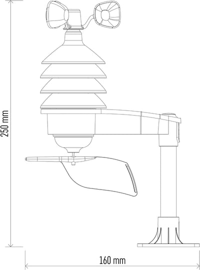 EMOS E06016 Drahtloser Sensor/Windsensor/Anemometer/Windfühler/Funkwindsensor für Profi Wetterstatio