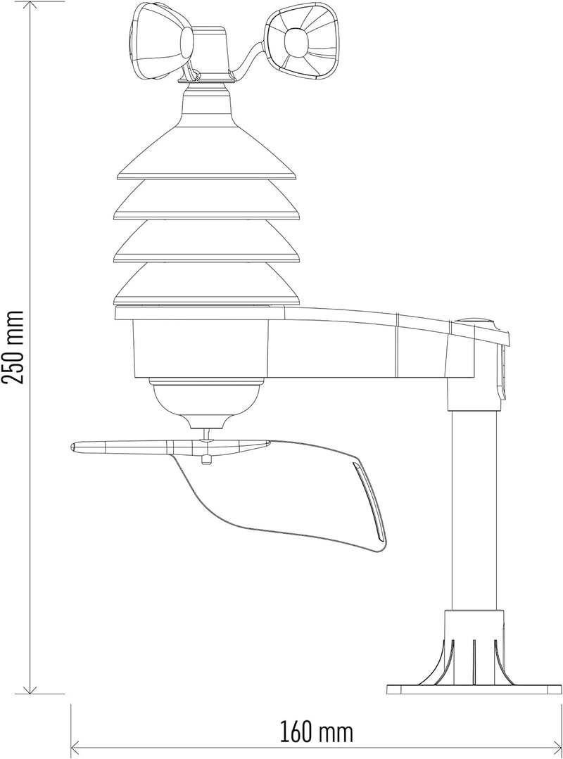 EMOS E06016 Drahtloser Sensor/Windsensor/Anemometer/Windfühler/Funkwindsensor für Profi Wetterstatio