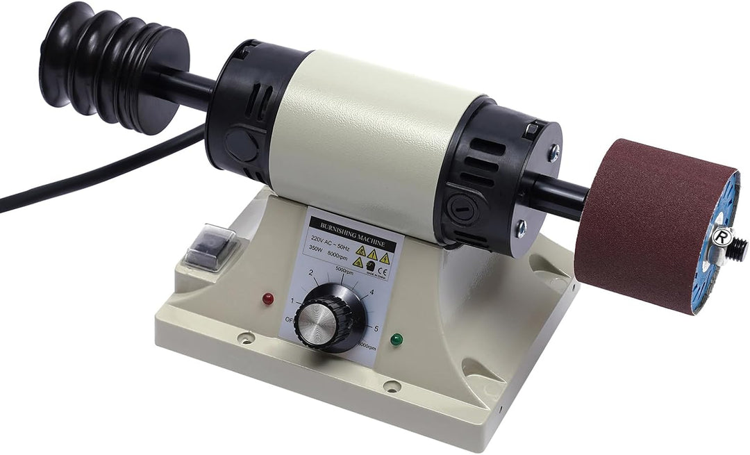 Lederpoliermaschine, Kantenschleifmaschine,350W elektrische Lederbornismaschine mit Holz Brennrad, 0