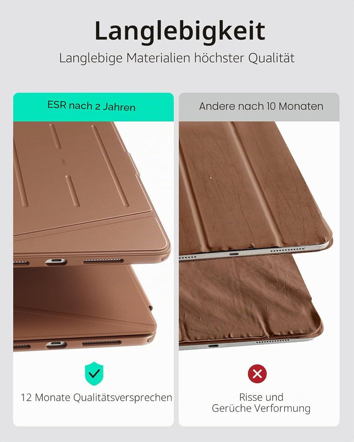 ESR für iPad Pro 13 Zoll Hülle (M5/M4) 2025/2024, Vertikaler Ständer, Multi-Winkel, Ultra-stabile Hü