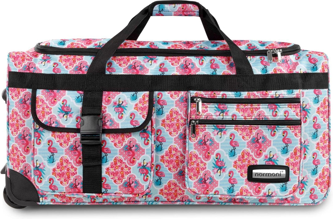 normani Jumbo Reisetasche XXL Trolly mit Rollen aus robustem Material Farbe Rosa Flamingo / 80 Liter