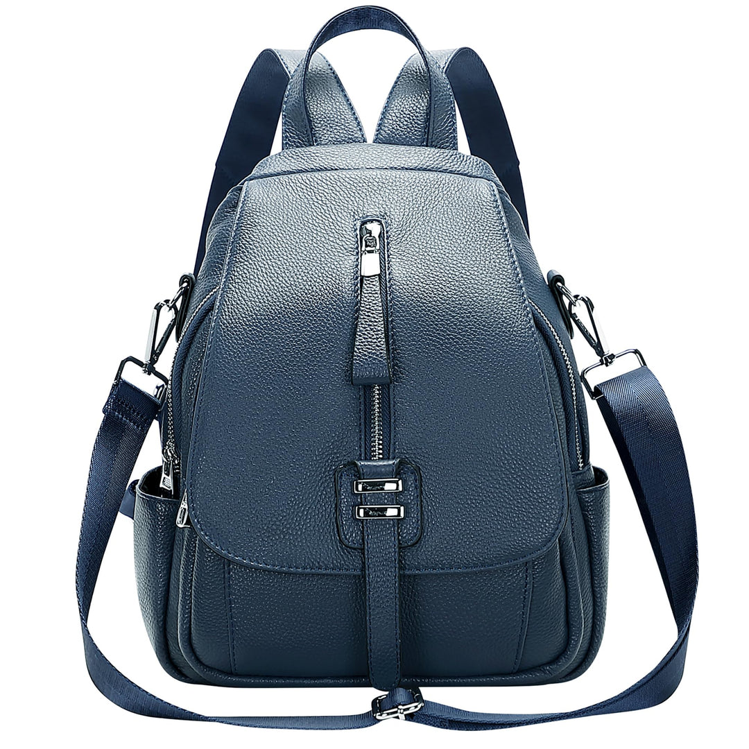 ALTOSY Echtes Leder Rucksack Geldbörse für Frauen Wandelbare Umhängetasche mit Schnalle Klappe Indig