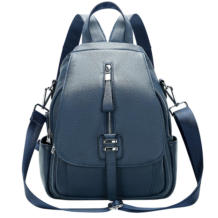 ALTOSY Echtes Leder Rucksack Geldbörse für Frauen Wandelbare Umhängetasche mit Schnalle Klappe Indig