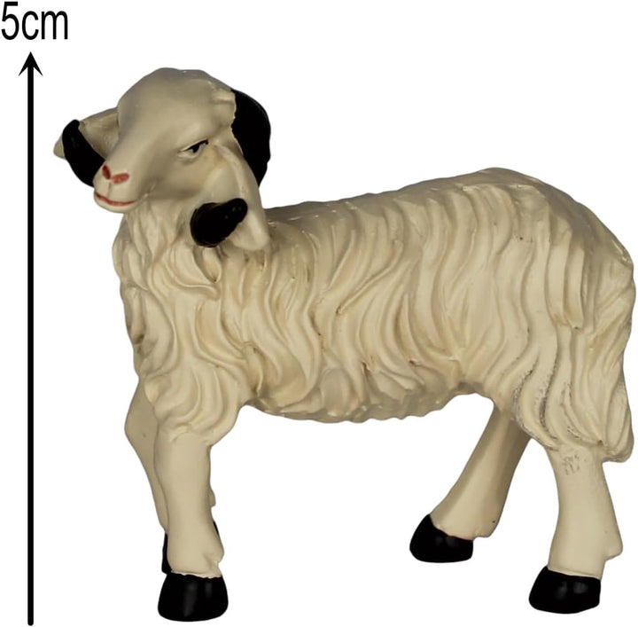 ZICOM Krippenzubehör Tiere Schafset ca. 5cm 6-TLG. Polyresin