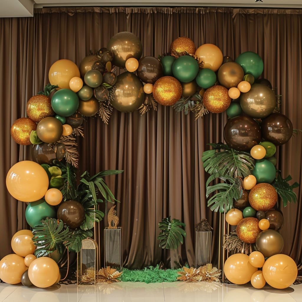 3x3 m Braun Vorhang für Kulissen und Party-Hintergrund - Polyester Hochzeit Hintergrund für Geburtst