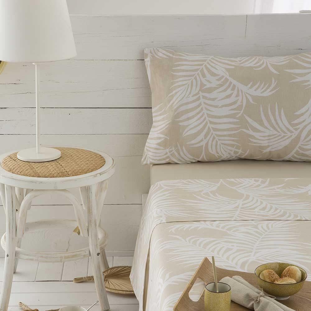 COTTON ARTean Bettwäsche-Set aus Bio-Baumwolle, Beige, 150 x 190/200 cm, 100 % Bio-Baumwolle. Cama 1