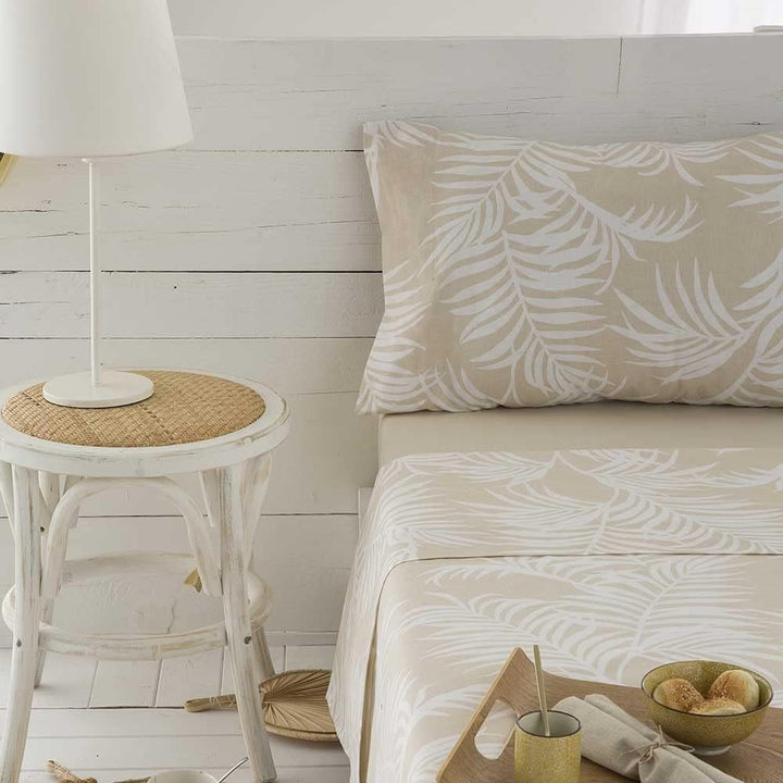 COTTON ARTean Bettwäsche-Set aus Bio-Baumwolle, Beige, 150 x 190/200 cm, 100 % Bio-Baumwolle. Cama 1