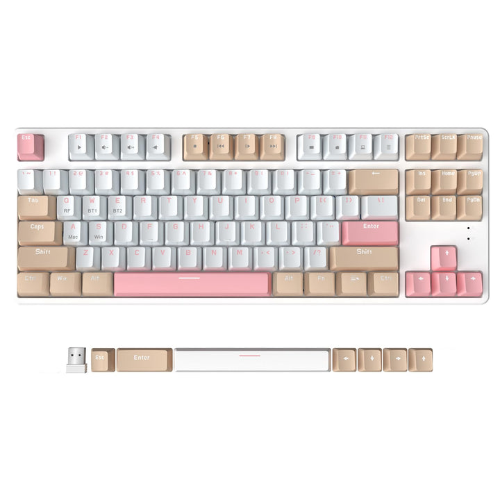 AJAZZ AK871 Kabellose Gaming-Tastatur 75%, Bluetooth/2,4 GHz Wireless Dual-Modi, TKL 80% Mechanische