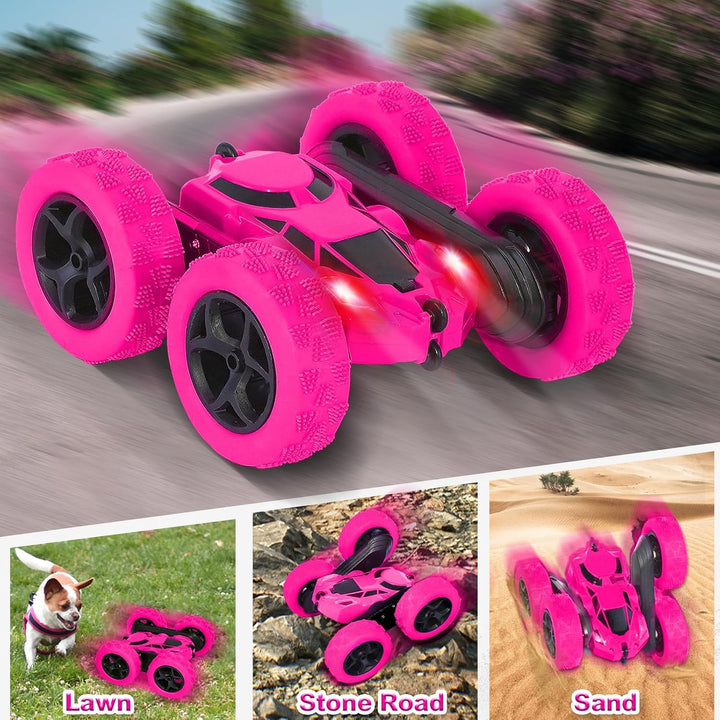 Ferngesteuertes Auto, 90 Min Spielzeit, 2.4Ghz Doppelseitig 360° drehbare RC Stunt Crawler mit Schei