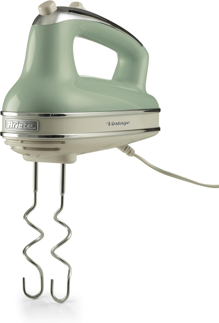Ariete 1548 Handmixer Vintage, 450 W, 5 Geschwindigkeiten, Turbo-Funktion, 2 Schneebesen, Grün