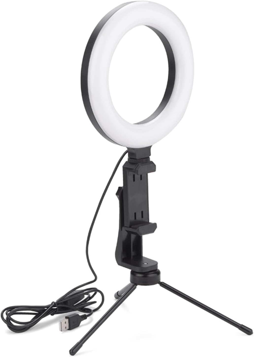 2X LED Handy Ringlicht Ø 16 cm mit Stativ und Handyhalter Dimmbar Smartphone Lampe Licht Ringleuchte