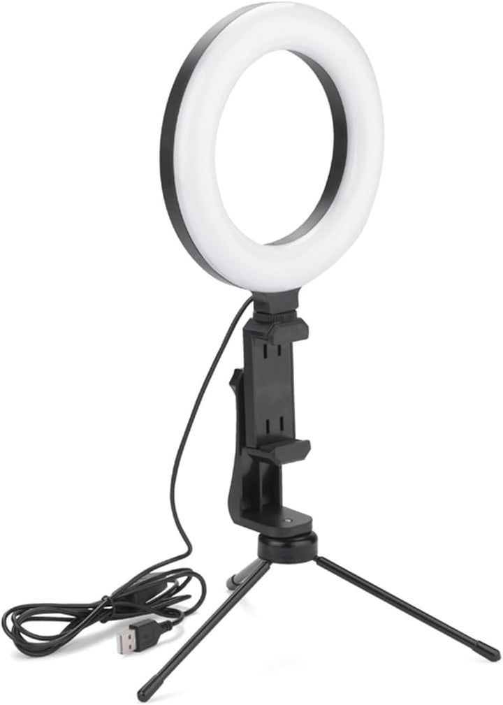 2X LED Handy Ringlicht Ø 16 cm mit Stativ und Handyhalter Dimmbar Smartphone Lampe Licht Ringleuchte