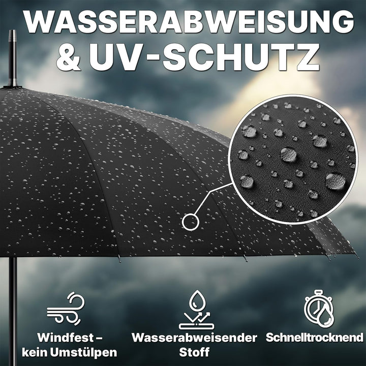 Royal Walk Regenschirm Gross Sturmfest Golf Schirm XXL Stabiler Stockschirm | Grosser Regenschirm fü
