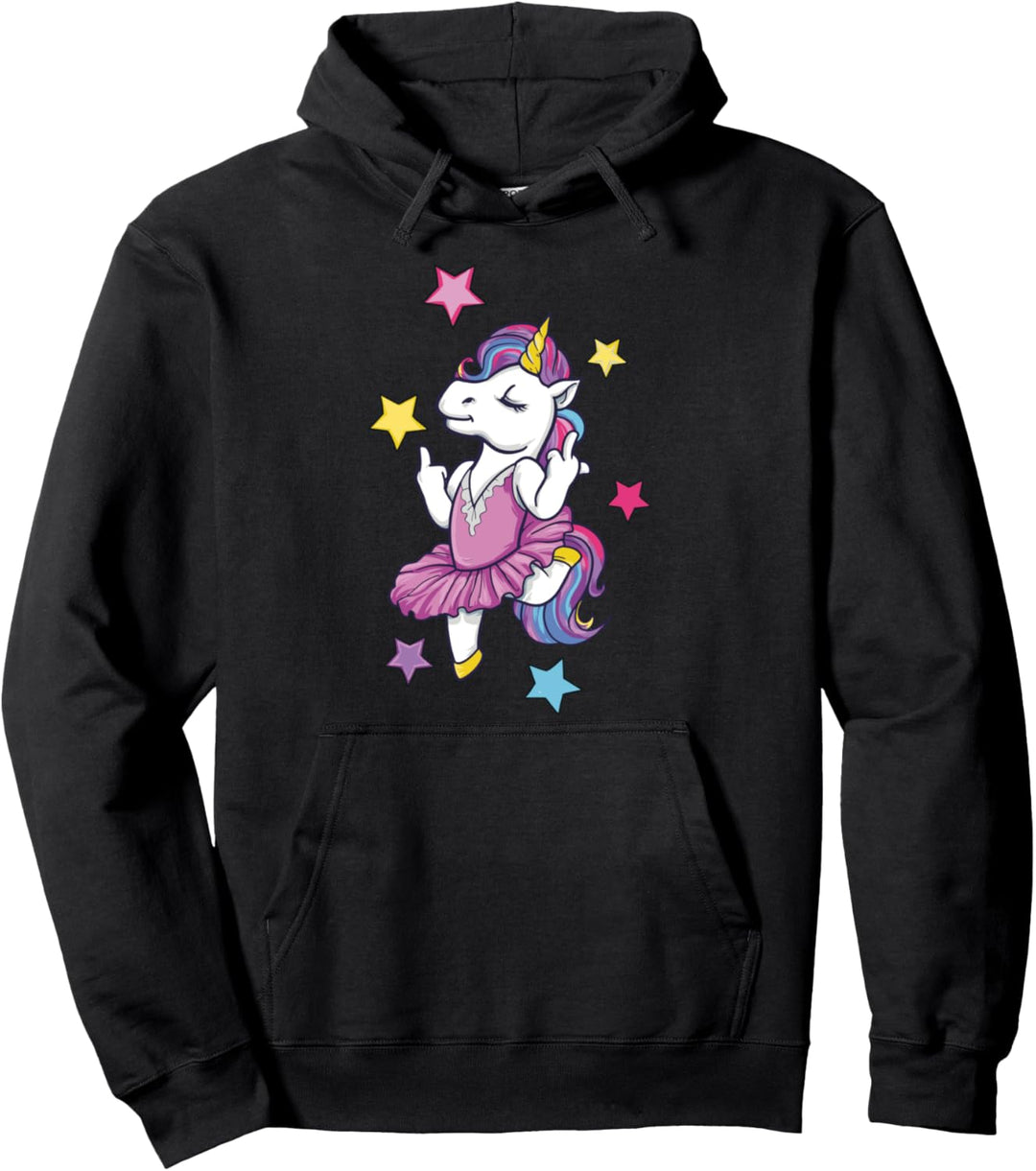 Fick dich Einhorn tanzen zeigt Mittelfinger Geschenk Pullover Hoodie
