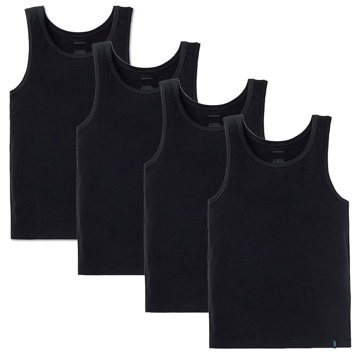 Schiesser 95/5 Unterhemd 4er Pack Black L