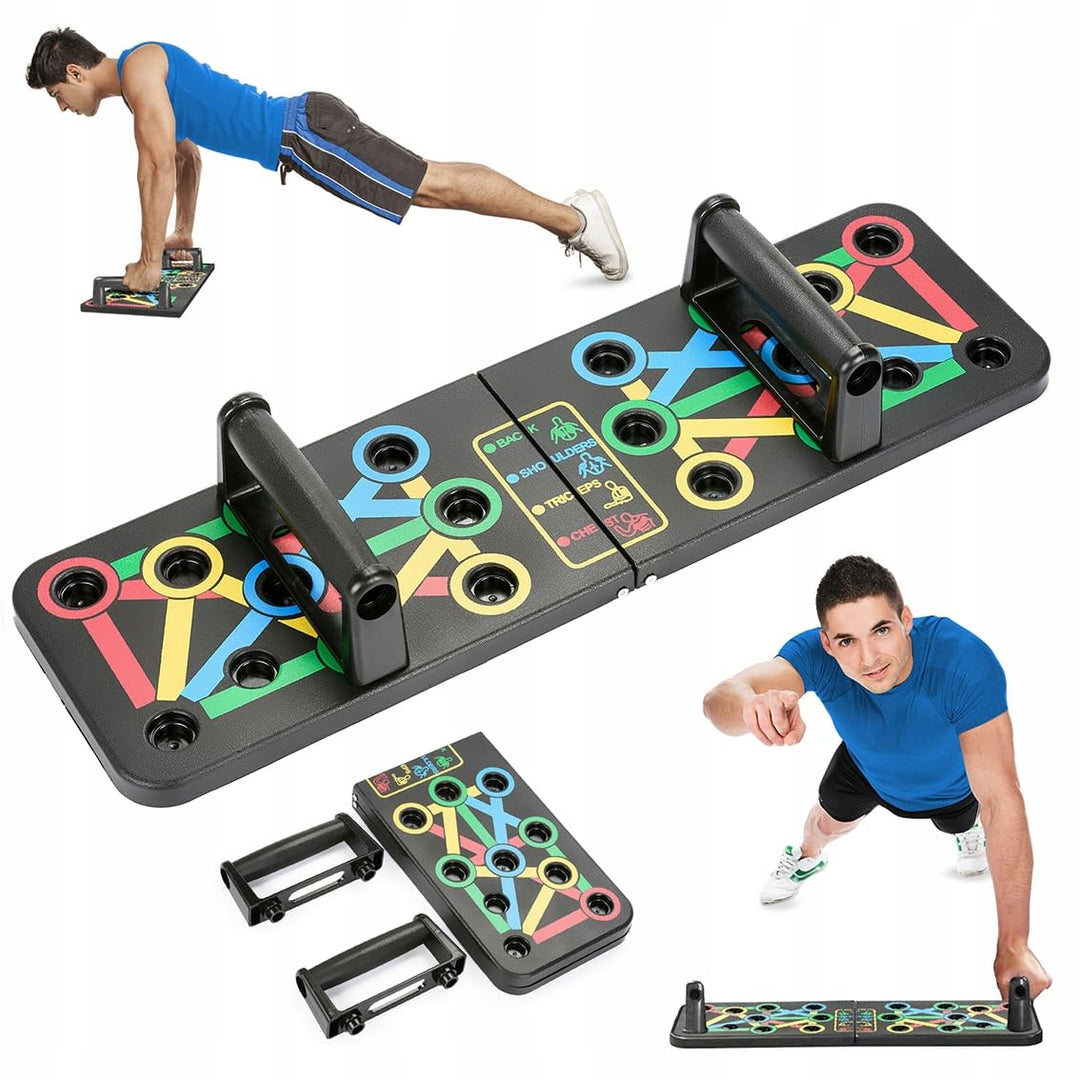 Gymtek Faltbare Liegestütze Brett - Push Up Board mit Liegestützgriffe für Ganzkörper-Training & Eff