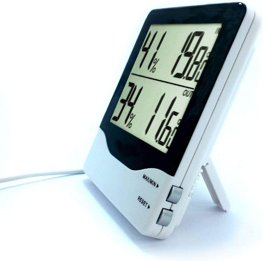 TFA Dostmann Digitales Thermo-Hygrometer für Raum- und Aussenklima, Höchst- und Tiefstwert, L 102 x