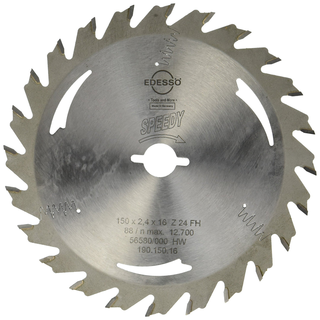 Edessö 19015016 HM-Kreissägeblatt Präzision 2 KN HW 150x2,4/1,6x16 Z=24 FH, Silber