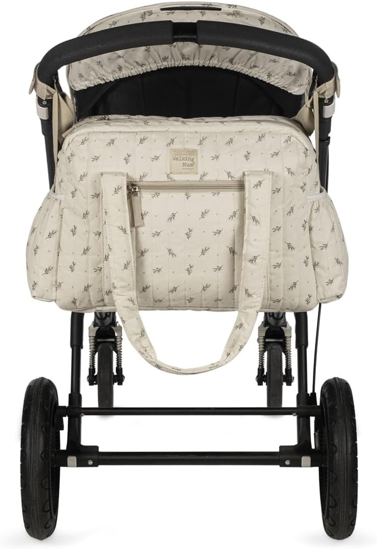 Wickeltasche Mimosa von Walking Mum: Beige/Rosa, Unisex, Large, Minimalistisch, Einfarbig, Baumwolle