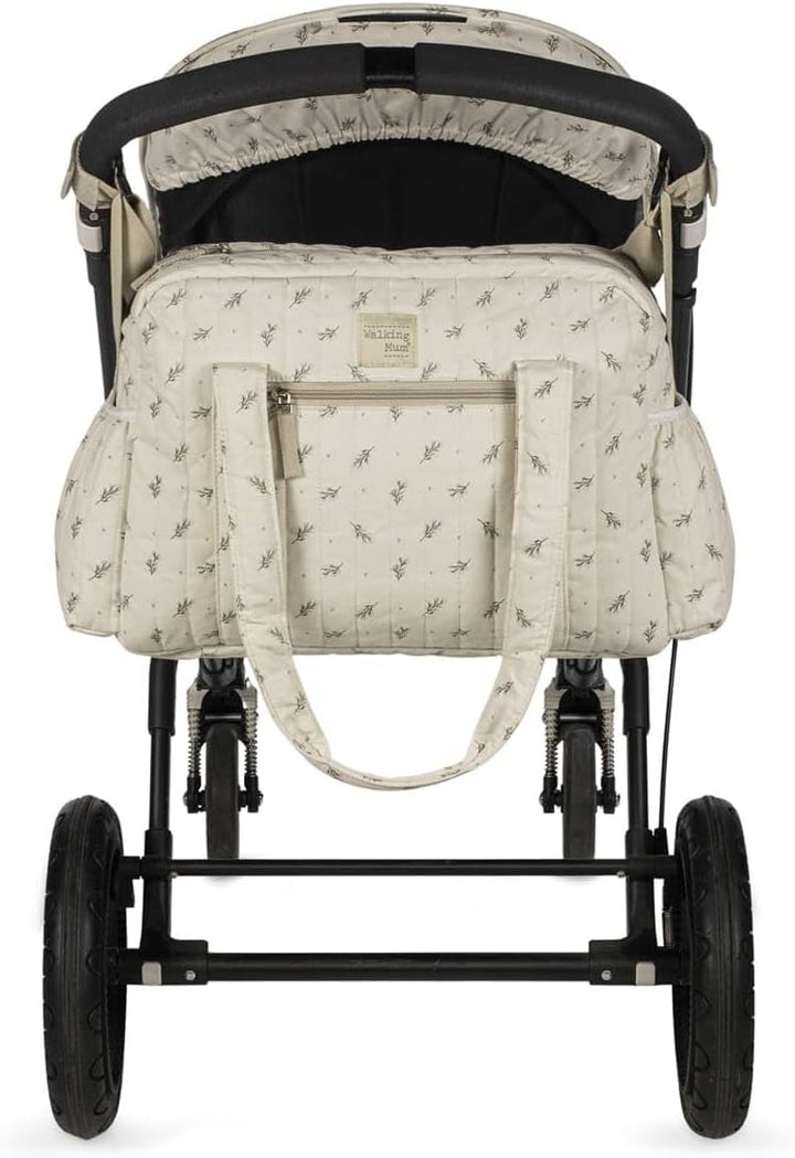 Wickeltasche Mimosa von Walking Mum: Beige/Rosa, Unisex, Large, Minimalistisch, Einfarbig, Baumwolle