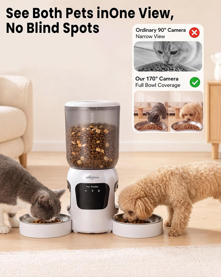 Smarter Futterautomat für Zwei Katzen, Doppelter Futterspender