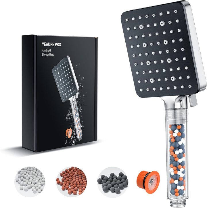 YEAUPE PRO Duschkopf,Universal Duschbrause mit Filter,Badewanne Handbrause (115 * 100mm),Wasserspare